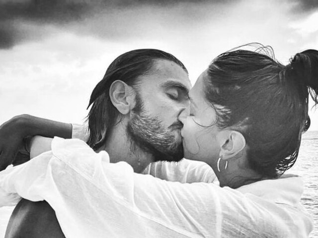 Actress Deepika padukone with her Husband Actor Ranveer Singh
