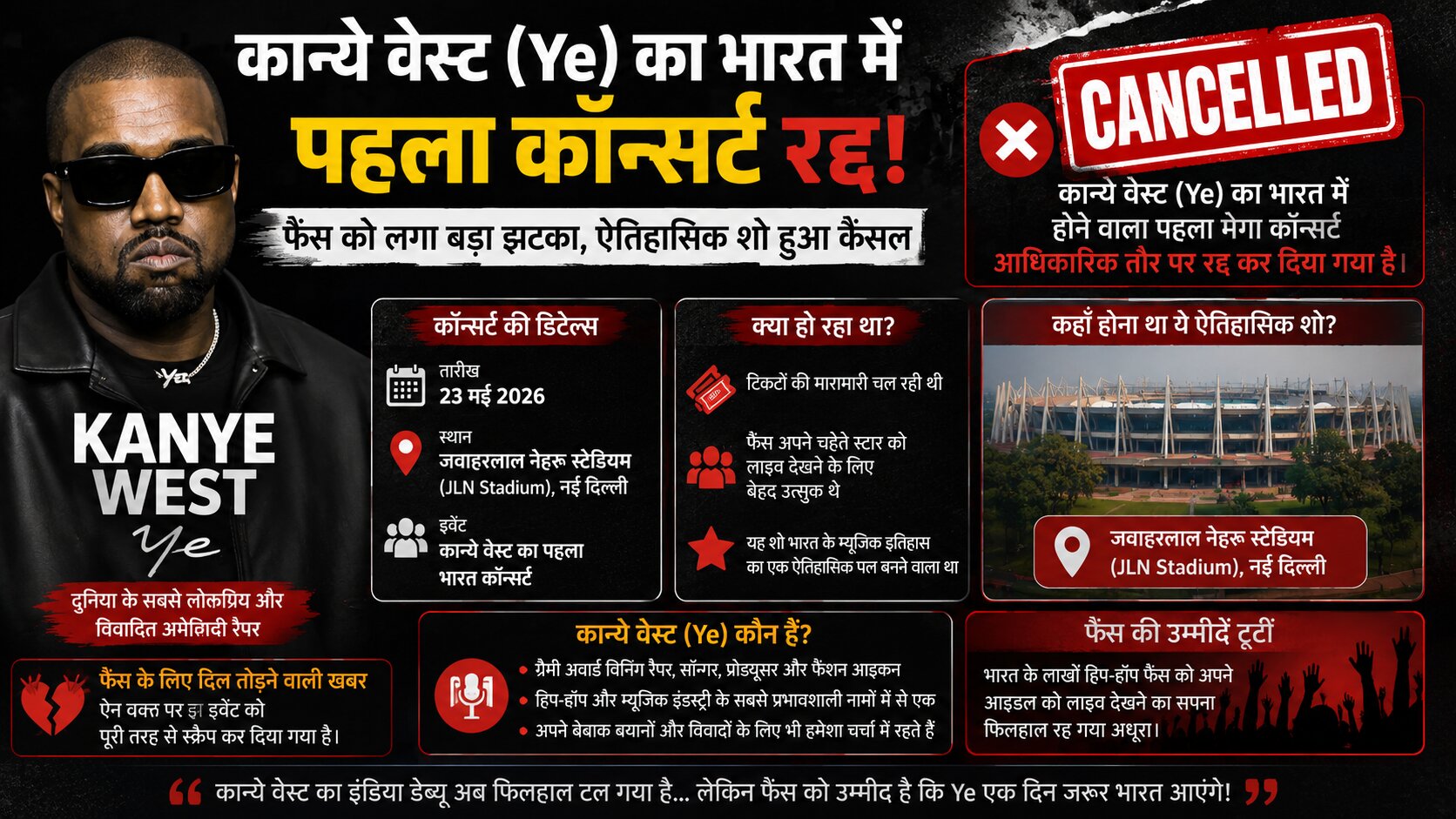 Kanye West India Concert Cancelled,