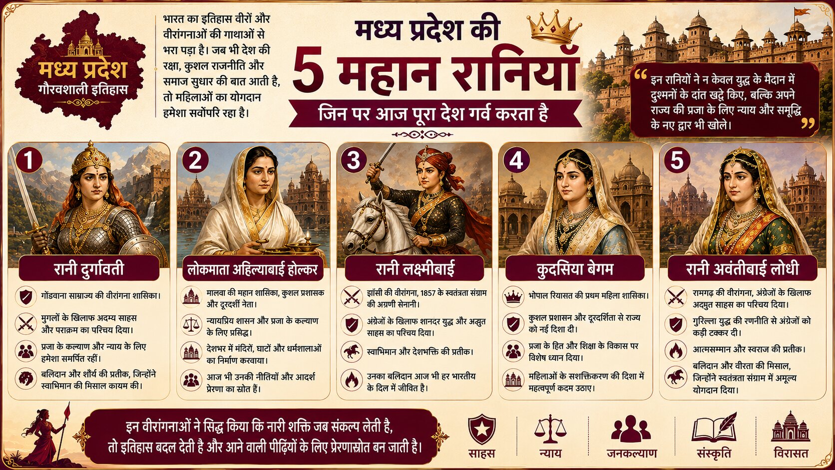 मध्य प्रदेश की 5 सबसे शक्तिशाली रानियां