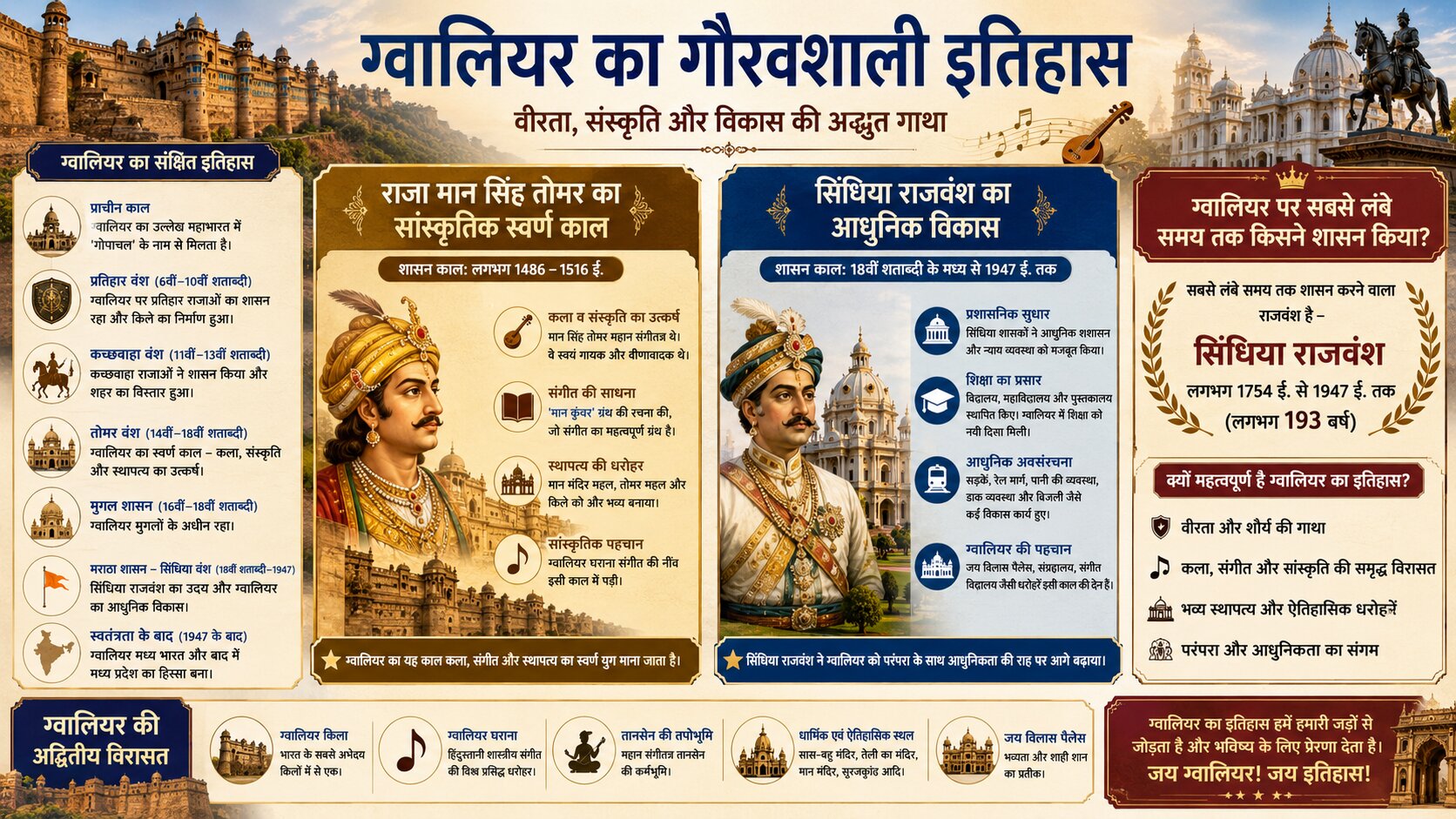 History of Gwalior in Hindi,