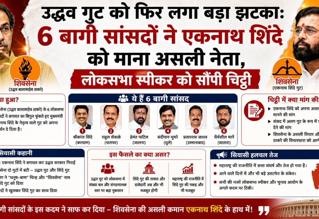 शिवसेना में बड़ी टूट, एकनाथ शिंदे असली शिवसेना