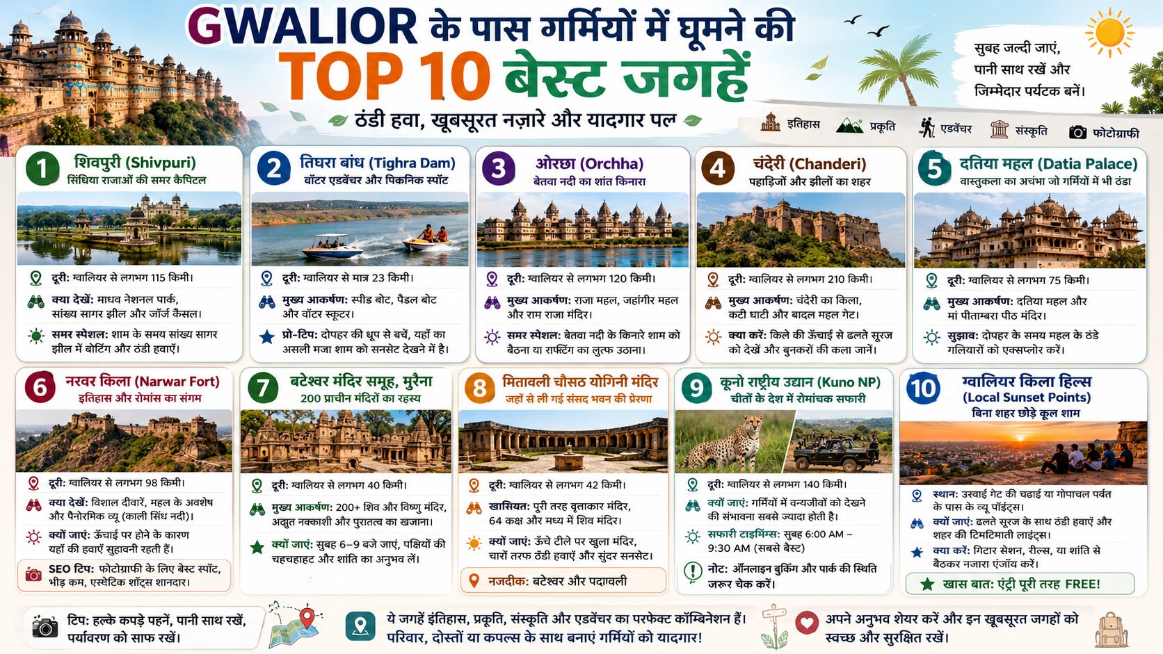 ग्वालियर के पास घूमने की जगह