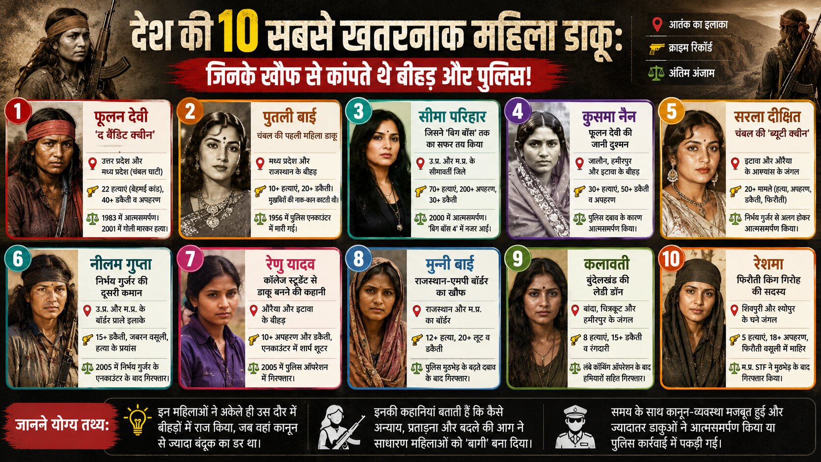 चंबल की वो 10 खूंखार महिला डाकू