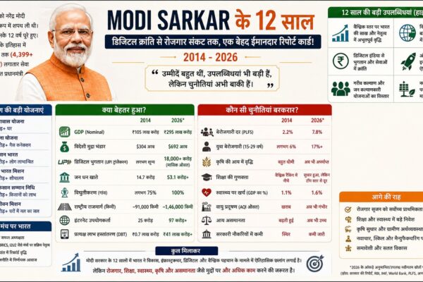 मोदी सरकार के 12 साल का रिपोर्ट कार्ड