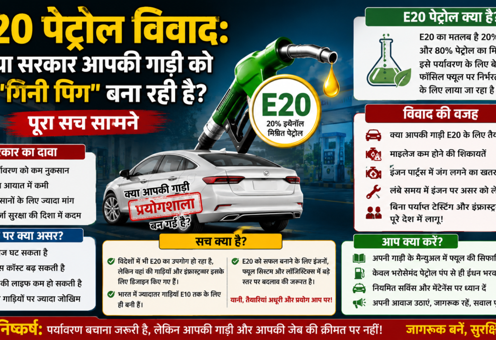 E20 पेट्रोल इथेनॉल ब्लेंडिंग विवाद भारत
