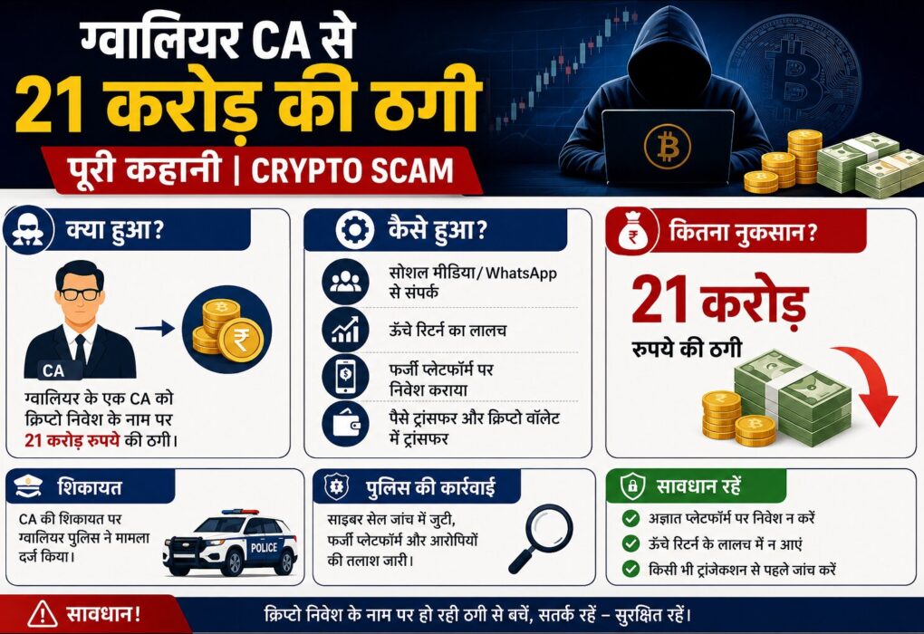 ग्वालियर CA 21 करोड़ ठगी