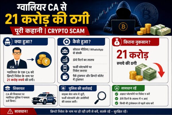 ग्वालियर CA 21 करोड़ ठगी