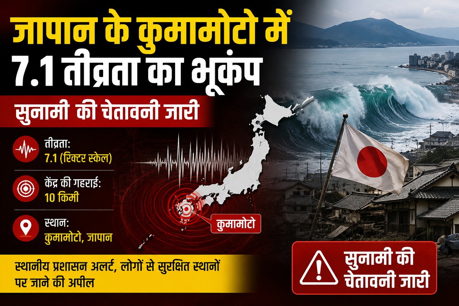 जापान सुनामी चेतावनी