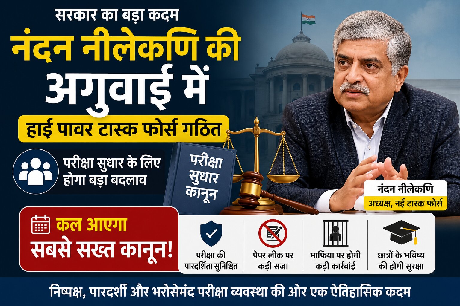 नंदन नीलेकणि परीक्षा सुधार