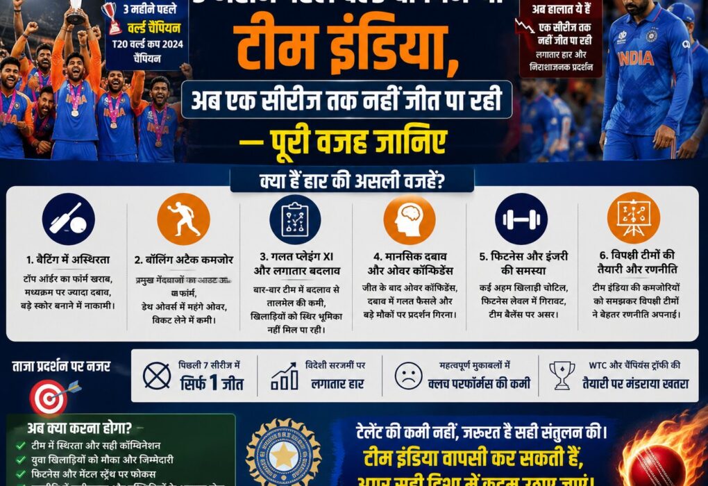 भारत क्रिकेट टीम सीरीज हार 2026