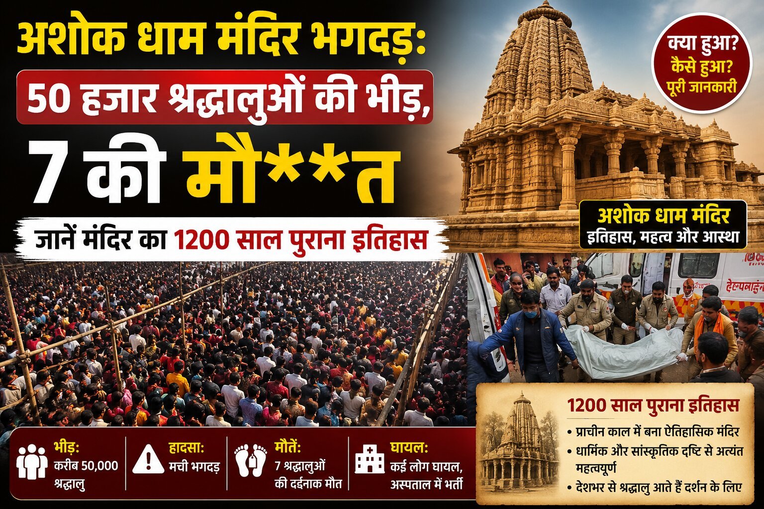 Ashok Dham मंदिर भगदड़