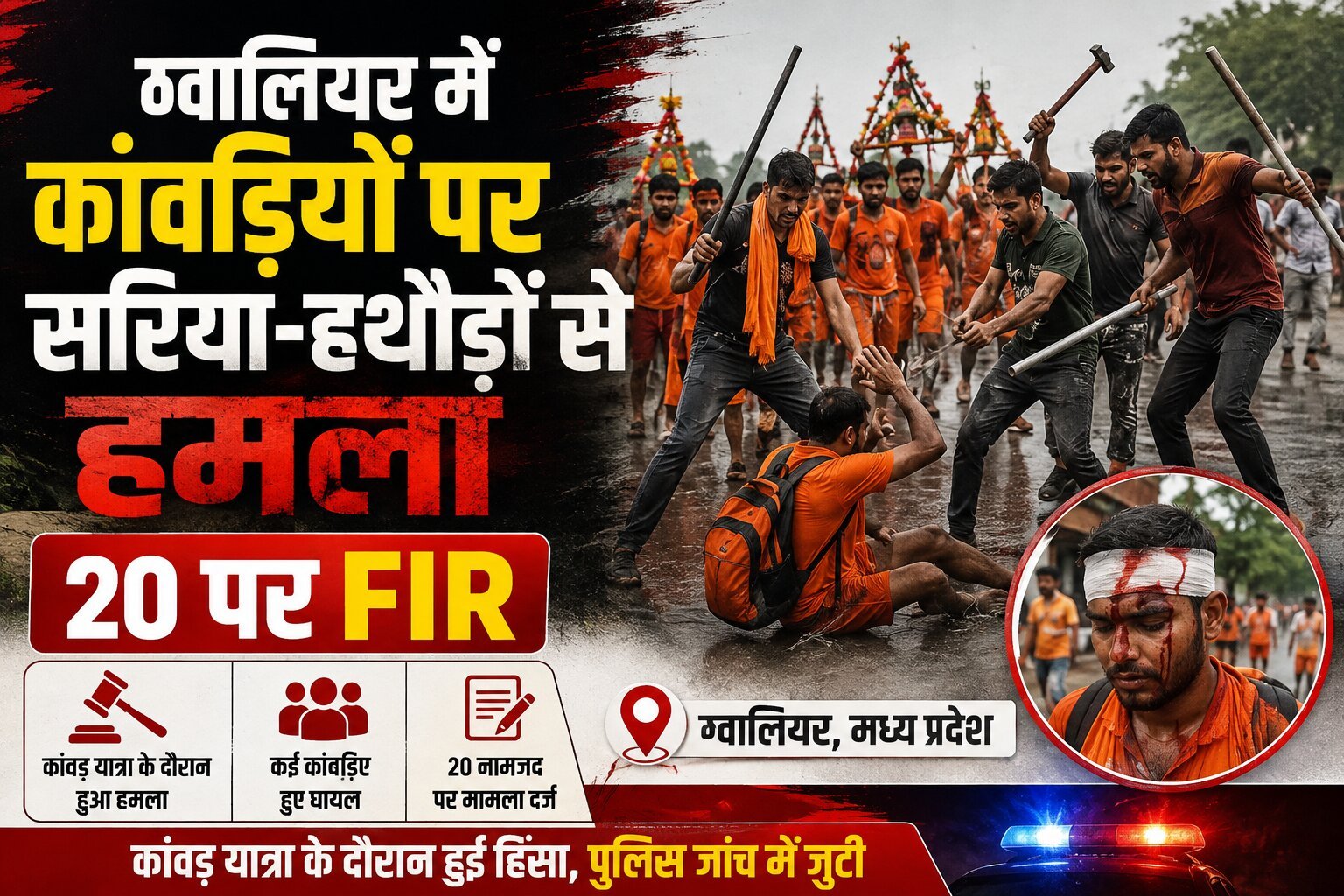 Gwalior me kavidyon per hamla image