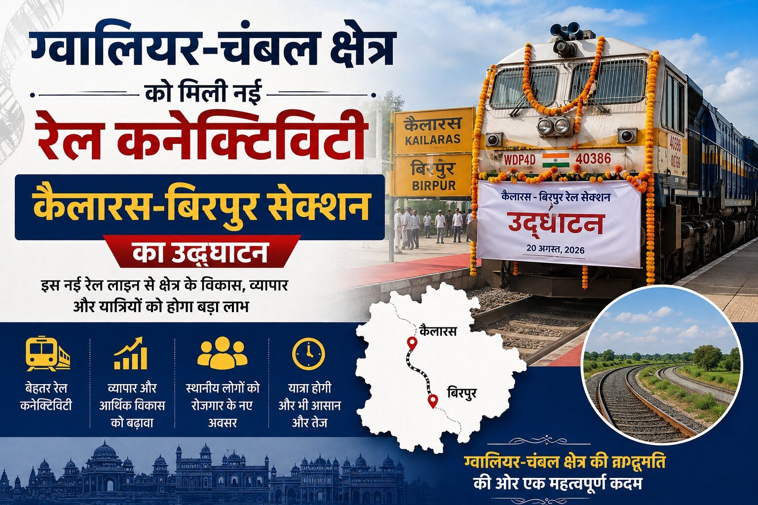 ग्वालियर-चंबल क्षेत्र को नई रेल कनेक्टिविटी