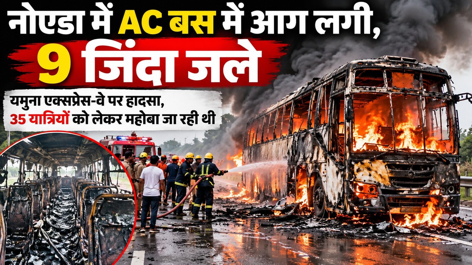 यमुना एक्सप्रेसवे बस आग
