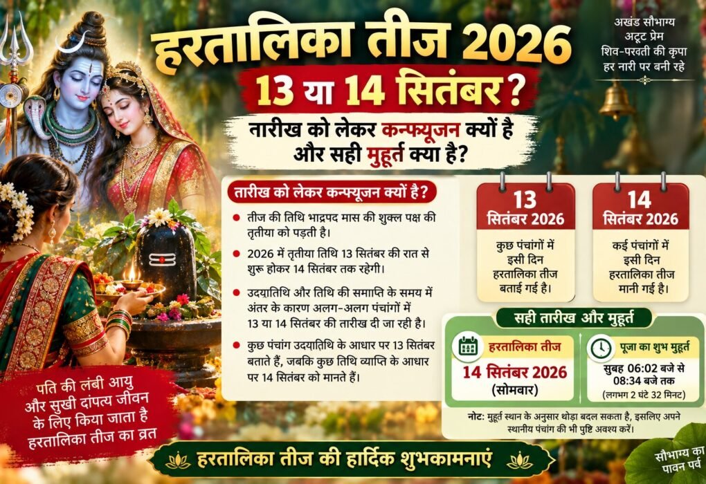 हरतालिका तीज 13 या 14 सितंबर