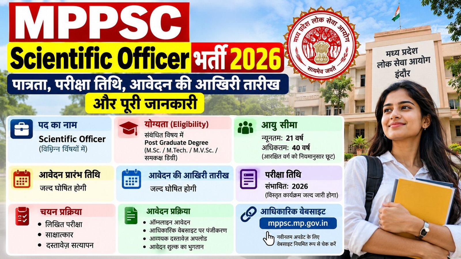 MPPSC Scientific Officer भर्ती 2026 की परीक्षा तिथि और पद विवरण