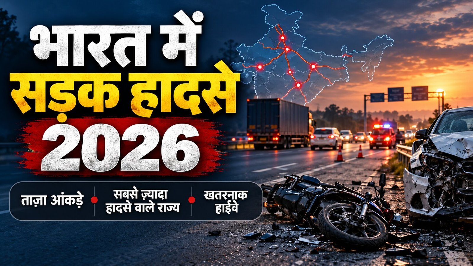 भारत के राष्ट्रीय राजमार्ग पर सड़क सुरक्षा की स्थिति का प्रतीकात्मक चित्र